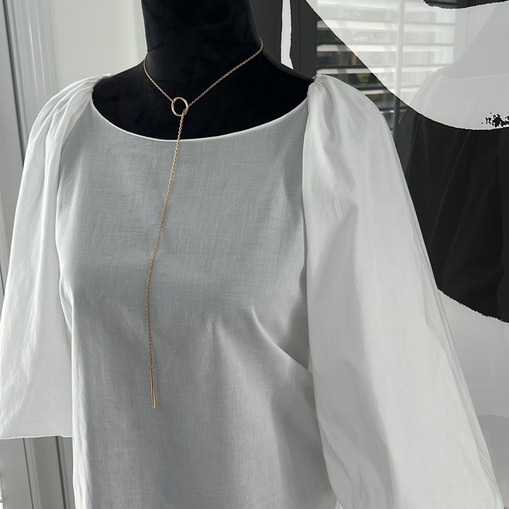 Massimo Dutti Women’s White Puff Sleeve Dress Shirt, Size 6 - Picture 3 of 9
